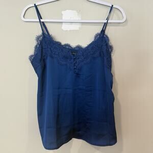 Y2K Abercrombie & Fitch Lace Trim Cami Spaghetti Strap Tank Top Medium Xx1366